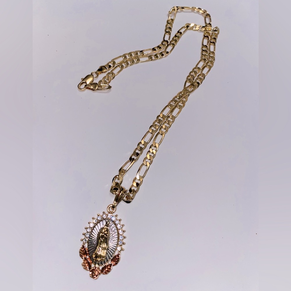 Virgen Mary necklace gold filled